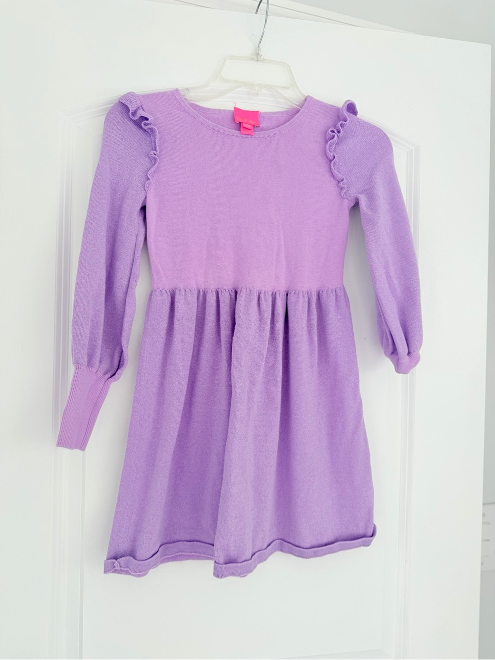 Lilly Pulitzer Lavender Ruffle-Shoulder Knit Dress